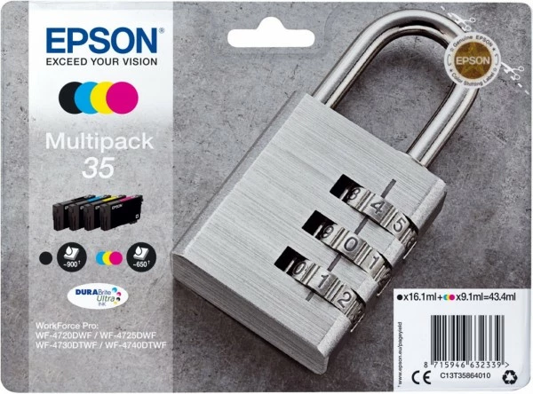 Druckerpatronen, Druckerzubehör Epson 35 DURABrite Ultra Multipack 4-farbig 1 Druckerpatronen, Druckerzubehör Epson 35 DURABrite Ultra Multipack 4-farbig
