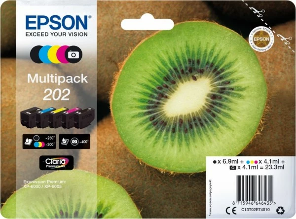 Druckerpatronen, Druckerzubehör Epson 202 Claria Premium Multipack 5-farbig 1 Druckerpatronen, Druckerzubehör Epson 202 Claria Premium Multipack 5-farbig