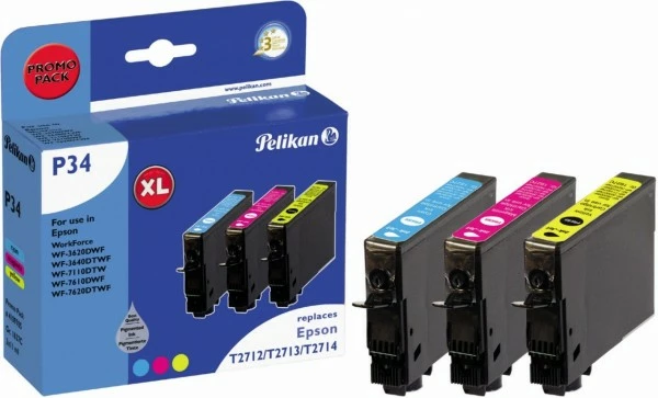 Druckerpatronen, Druckerzubehör Pelikan P34 Tinten-Multipack Ersetzt Epson T27154010 3-farbig 1 Druckerpatronen, Druckerzubehör Pelikan P34 Tinten-Multipack Ersetzt Epson T27154010 3-farbig