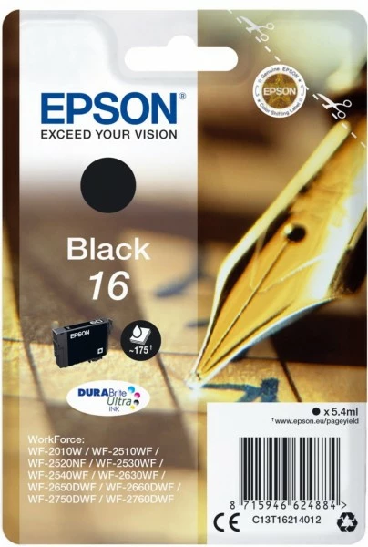 Druckerpatronen, Druckerzubehör Epson 16 DURABrite Ultra Tintenpatrone Schwarz 1 Druckerpatronen, Druckerzubehör Epson 16 DURABrite Ultra Tintenpatrone Schwarz