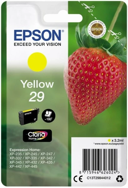 Druckerpatronen, Druckerzubehör Epson 29 Claria Home Tintenpatrone Gelb 1 Druckerpatronen, Druckerzubehör Epson 29 Claria Home Tintenpatrone Gelb