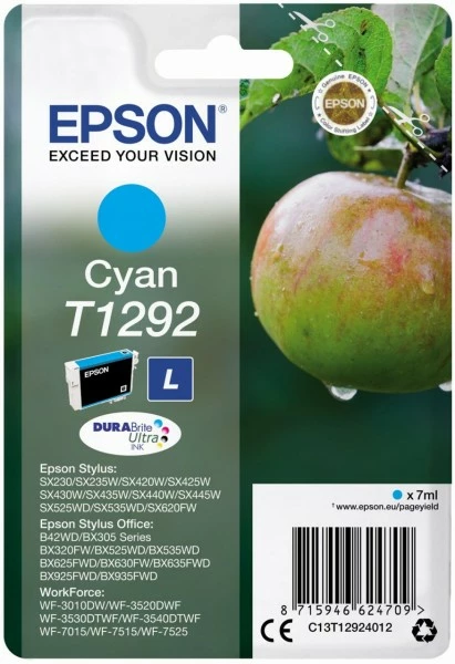 Druckerpatronen, Druckerzubehör Epson Singlepack T1292 DURABrite Ultra In Tintenpatrone Cyan 1 Druckerpatronen, Druckerzubehör Epson Singlepack T1292 DURABrite Ultra In Tintenpatrone Cyan