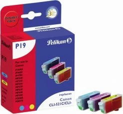 Druckerpatronen, Druckerzubehör Pelikan P19 Tintenpatrone Ersetzt Canon CLI-521C/-521M/-521Y 3-farbig