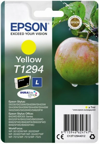 Druckerpatronen, Druckerzubehör Epson Singlepack T1294 DURABrite Ultra Tintenpatrone Gelb 1 Druckerpatronen, Druckerzubehör Epson Singlepack T1294 DURABrite Ultra Tintenpatrone Gelb