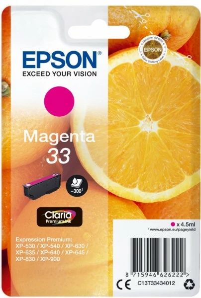 Druckerpatronen, Druckerzubehör Epson 33 Claria Premium Tintenpatrone Magenta 1 Druckerpatronen, Druckerzubehör Epson 33 Claria Premium Tintenpatrone Magenta