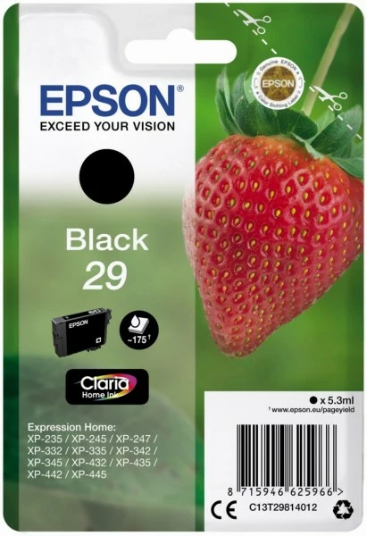 Druckerpatronen, Druckerzubehör Epson 29 Claria Home Tintenpatrone Schwarz 1 Druckerpatronen, Druckerzubehör Epson 29 Claria Home Tintenpatrone Schwarz
