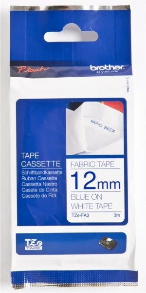 Druckerpatronen, Druckerzubehör Brother TZE-FA 3 Textilband Zum Aufbügeln Weiß/blau 1 Druckerpatronen, Druckerzubehör Brother TZE-FA 3 Textilband Zum Aufbügeln Weiß/blau