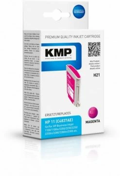 Druckerpatronen, Druckerzubehör KMP H21 (2.000 S.) Recycled Tintenpatrone Ersetzt HP 11 (C4837AE) Magenta