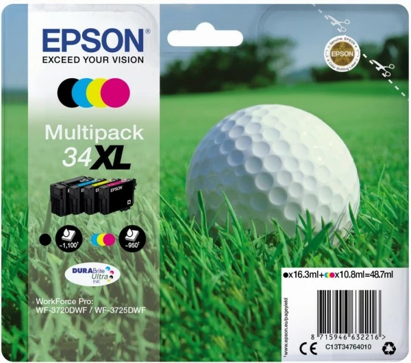 Druckerpatronen, Druckerzubehör Epson 34XL DURABrite Ultra Multipack 4-farbig 1 Druckerpatronen, Druckerzubehör Epson 34XL DURABrite Ultra Multipack 4-farbig