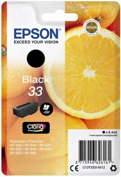 Druckerpatronen, Druckerzubehör Epson 33 Claria Premium Tintenpatrone Schwarz 1 Druckerpatronen, Druckerzubehör Epson 33 Claria Premium Tintenpatrone Schwarz