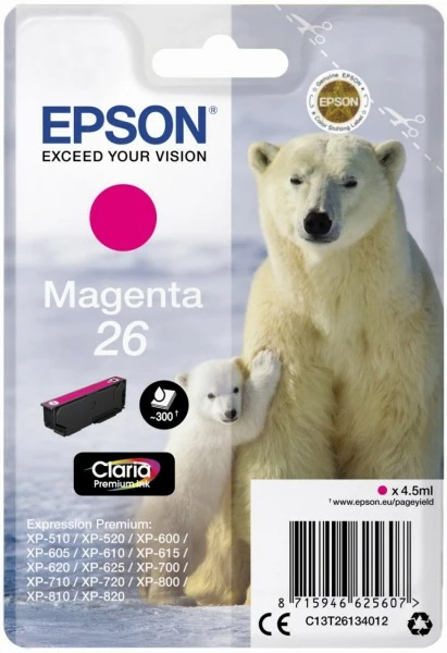 Druckerpatronen, Druckerzubehör Epson 26 Claria Premium Tintenpatrone Magenta 1 Druckerpatronen, Druckerzubehör Epson 26 Claria Premium Tintenpatrone Magenta