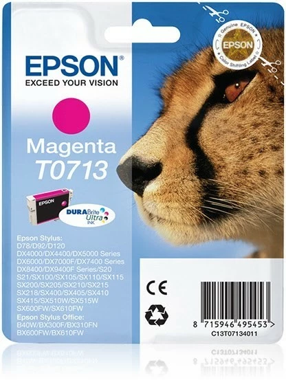 Druckerpatronen, Druckerzubehör Epson T 0713 Tinte DURABrite Ultra Magenta 1 Druckerpatronen, Druckerzubehör Epson T 0713 Tinte DURABrite Ultra Magenta