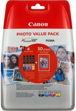 Druckerpatronen, Druckerzubehör Canon CLI-551 C/M/Y/BK Photo Value Pack
