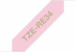 Druckerpatronen, Druckerzubehör Brother TZe-RE34 Textilband (12mm) Rosa/gold