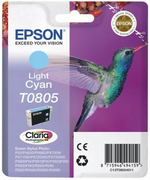Druckerpatronen, Druckerzubehör Epson T 0805 Tinte Claria Photographic Light Cyan 1 Druckerpatronen, Druckerzubehör Epson T 0805 Tinte Claria Photographic Light Cyan