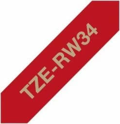 Druckerpatronen, Druckerzubehör Brother TZe-RW34 (12mm) Schriftband Weinrot/gold