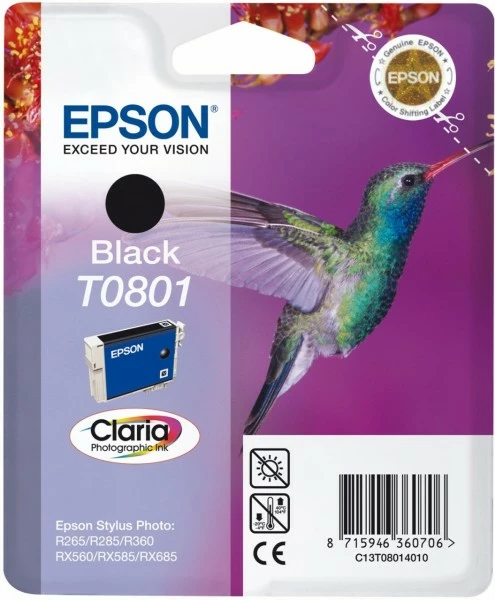 Druckerpatronen, Druckerzubehör Epson T 0801 Tinte Claria Photographic Schwarz 1 Druckerpatronen, Druckerzubehör Epson T 0801 Tinte Claria Photographic Schwarz