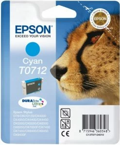 Druckerpatronen, Druckerzubehör Epson T 0712 Tinte DURABrite Ultra Cyan
