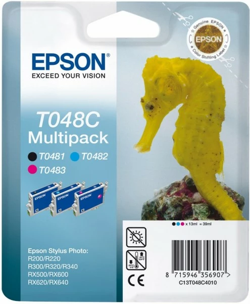 Druckerpatronen, Druckerzubehör Epson T 048C Tinte Multipack 3-farbig 1 Druckerpatronen, Druckerzubehör Epson T 048C Tinte Multipack 3-farbig