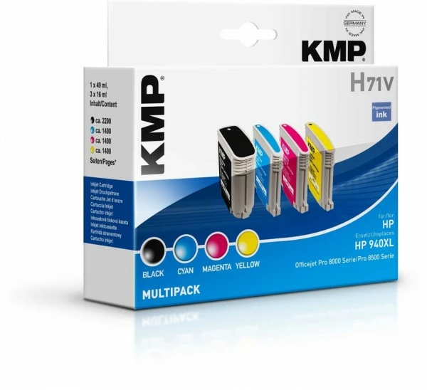 Druckerpatronen, Druckerzubehör KMP H71V Multipack Recycled Mit Chip Tinten-Multipack 4-farbig 1 Druckerpatronen, Druckerzubehör KMP H71V Multipack Recycled Mit Chip Tinten-Multipack 4-farbig
