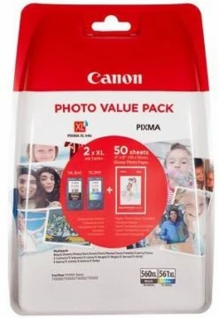 Druckerpatronen, Druckerzubehör Canon PG-560XL/CL-561XL Photo Value (300 + 400 S.) 4-farbig Blister