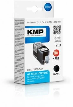 Druckerpatronen, Druckerzubehör KMP H147 (1000ml) Tintenpatrone Ersetzt HP 934XL (C2P23AE) Schwarz