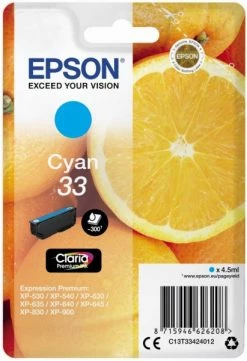 Druckerpatronen, Druckerzubehör Epson 33 Claria Premium Tintenpatrone Cyan