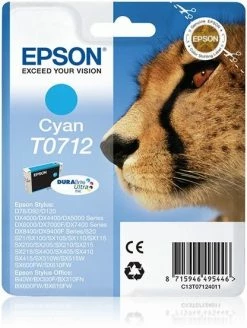 Druckerpatronen, Druckerzubehör Epson T 0712 Tinte DURABrite Ultra Cyan