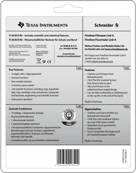 Bürogeräte Texas Instruments TI-30ECO RS Schulrechner 2 Bürogeräte Texas Instruments TI-30ECO RS Schulrechner – Bild 2