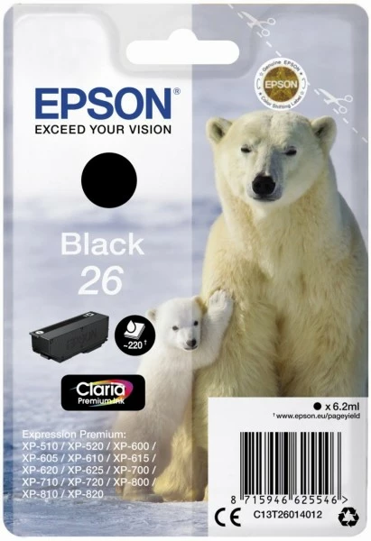 Druckerpatronen, Druckerzubehör Epson Singlepack 26 Claria Premium Ink Tintenpatrone Schwarz 1 Druckerpatronen, Druckerzubehör Epson Singlepack 26 Claria Premium Ink Tintenpatrone Schwarz