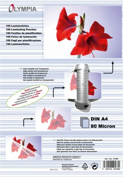 Druckerpatronen, Druckerzubehör Olympia Laminierfolien A4 80 Mic (100 St.) 1 Druckerpatronen, Druckerzubehör Olympia Laminierfolien A4 80 Mic (100 St.)