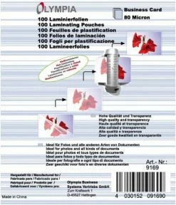 Druckerpatronen, Druckerzubehör Olympia Visiten-Folien 80 Mic (100 St.)