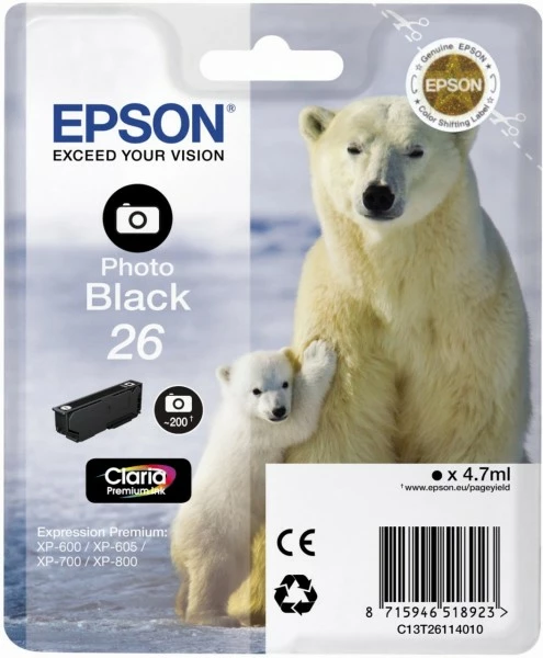 Druckerpatronen, Druckerzubehör Epson 26 Claria Premium Tintenpatrone Photo Black 1 Druckerpatronen, Druckerzubehör Epson 26 Claria Premium Tintenpatrone Photo Black