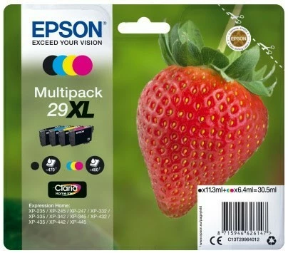 Druckerpatronen, Druckerzubehör Epson 29XL Claria Home Multipack 4-farbig 1 Druckerpatronen, Druckerzubehör Epson 29XL Claria Home Multipack 4-farbig
