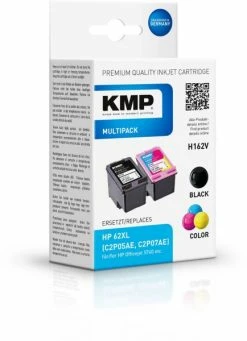 Druckerpatronen, Druckerzubehör KMP H162V Tinten-Multipack Ersetzt HP 62XL (C2P05AE, C2P07AE) 4-farbig