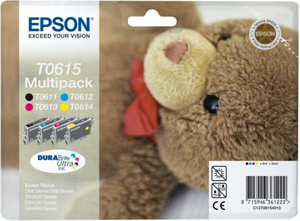Druckerpatronen, Druckerzubehör Epson T 0615 Tinte Multipack 4-farbig 1 Druckerpatronen, Druckerzubehör Epson T 0615 Tinte Multipack 4-farbig