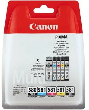 Druckerpatronen, Druckerzubehör Canon PGI-580/CLI-581 BK/CMYK Multi Pack 5-farbig 1 Druckerpatronen, Druckerzubehör Canon PGI-580/CLI-581 BK/CMYK Multi Pack 5-farbig